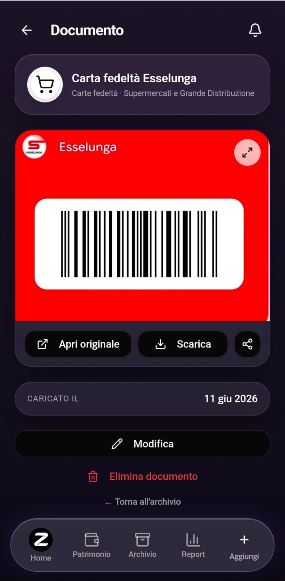 Zenivut — Carta fedeltà offline